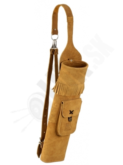7.1 Tradičný kožený tulec ELTORO longbow na chrbát s taškou a dvomi popruhmi(42276)