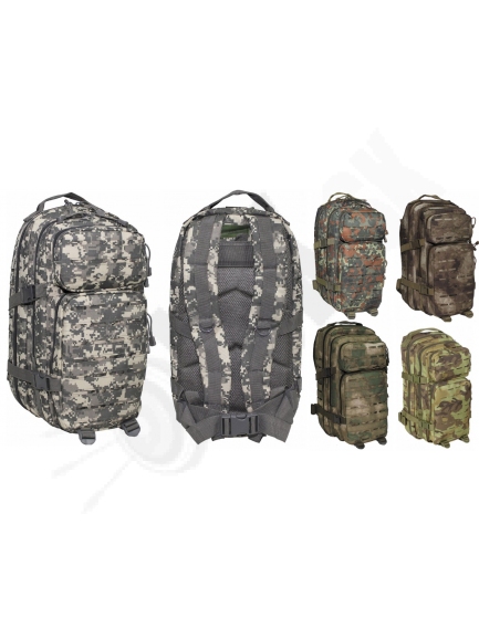 6. MFH HIDEFENCE Assault I outdoor ruksak mole systém s viacerými vreckami digital camo 44 cm vysoký viacpriečinkový (41321)